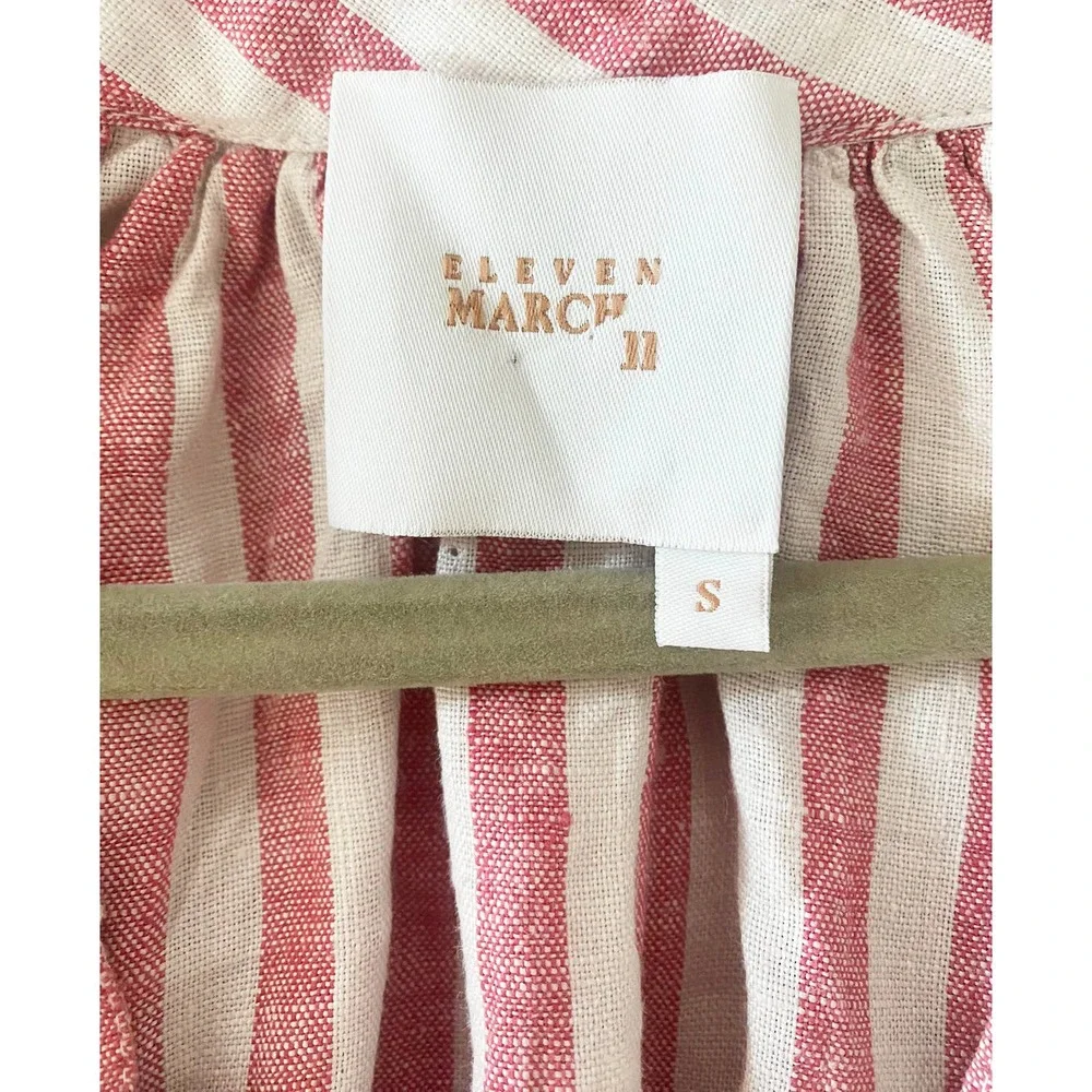 ❗️SOLD❗️MARCH 11 RED STRIPE LINEN TUNIC DRESS - Picture 5 of 5